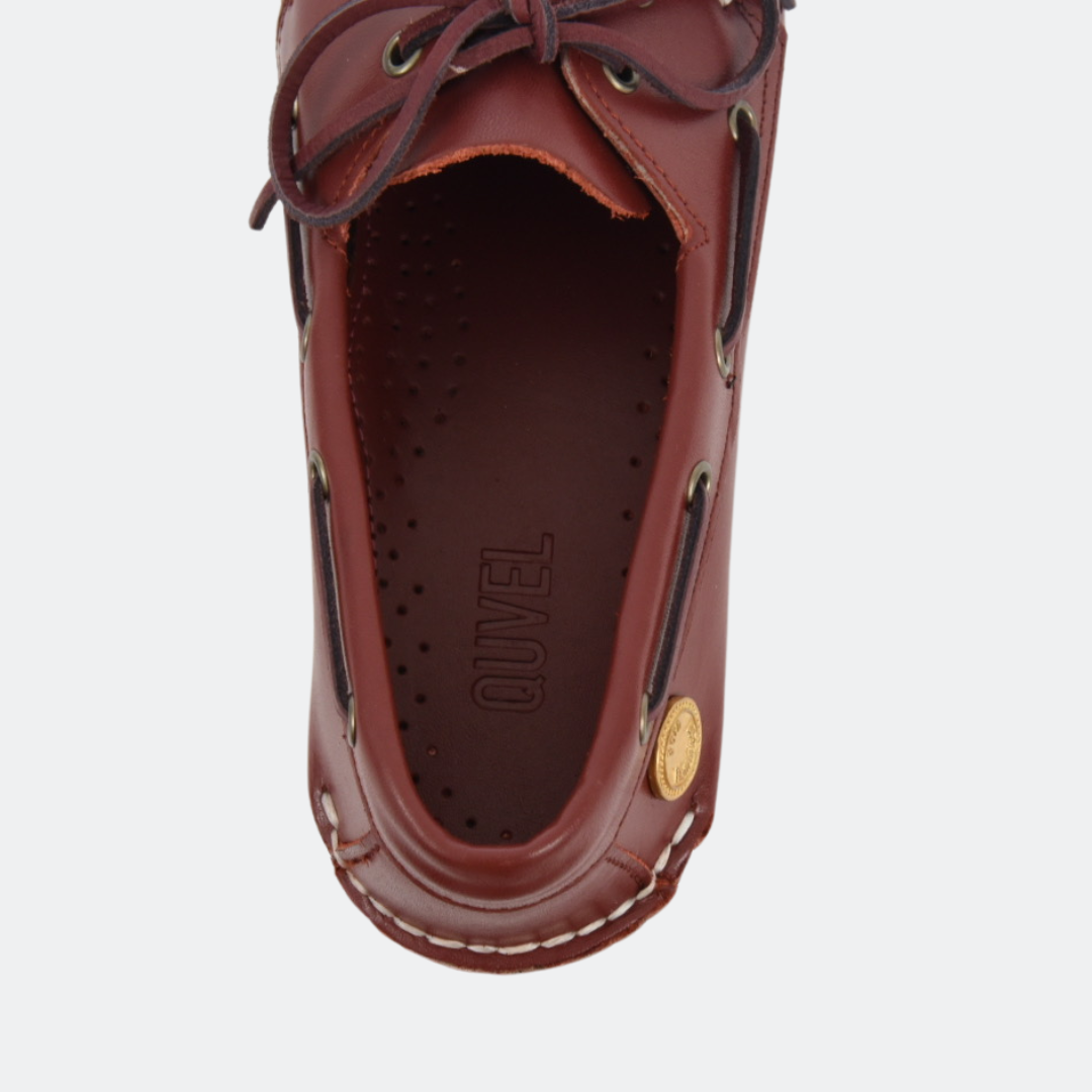 Lug Boat Shoe en cuero liso Rojo Ambiance, vista superior del par