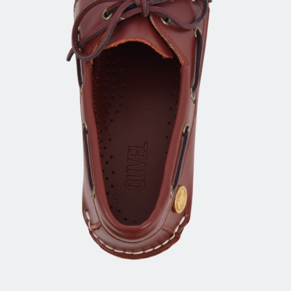 Lug Boat Shoe en cuero liso Rojo Ambiance, vista superior del par