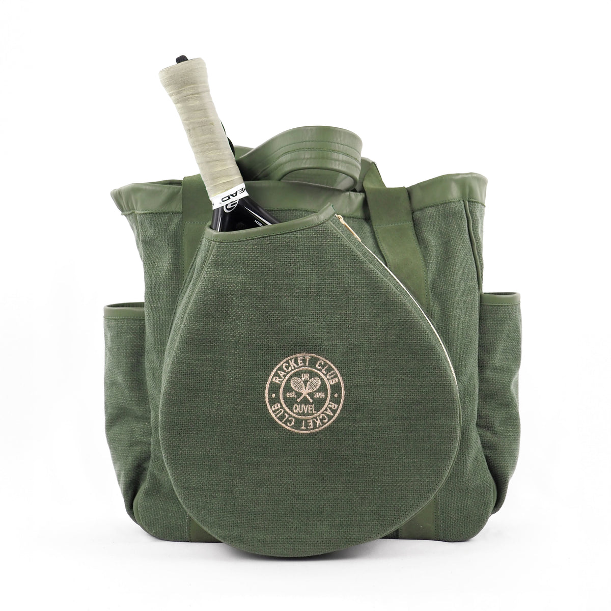 Padel Racket Tote en material de autor Verde, vista frontal