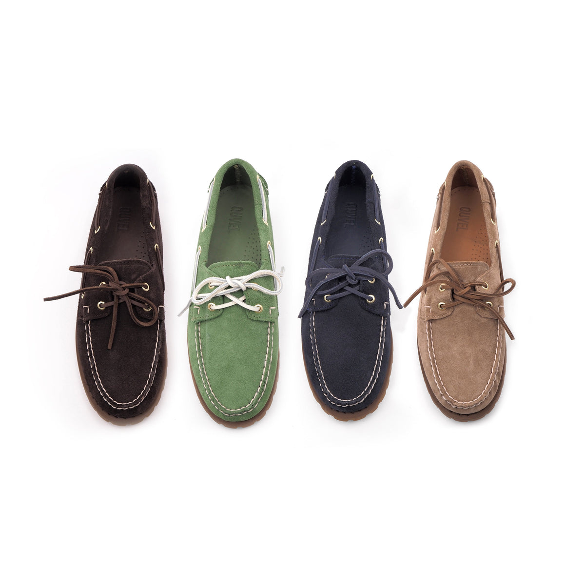 Lug Boat Shoe en gamuza, todos los colores juntos