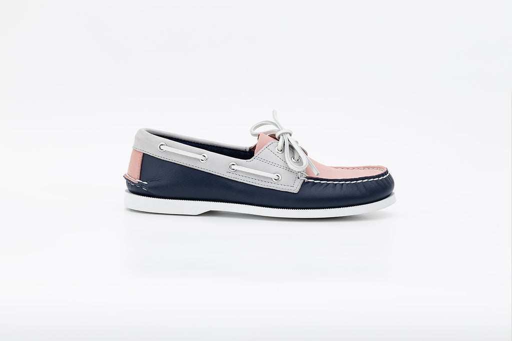 Bayana Boat Shoe Blue-Grey-Pink